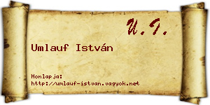 Umlauf István névjegykártya